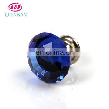 Factory Supply crystal clear glass handle crystal drawer knobs sapphire color