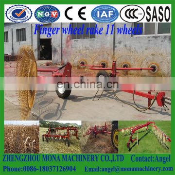 Farm grass raking machine tractor finger wheel rakes