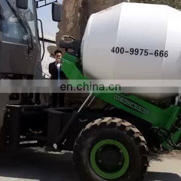 Hydraulic self-loading concrete mixer truck for sale