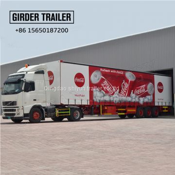 3 axles 40ft box curtain side truck semi van trailer for sale