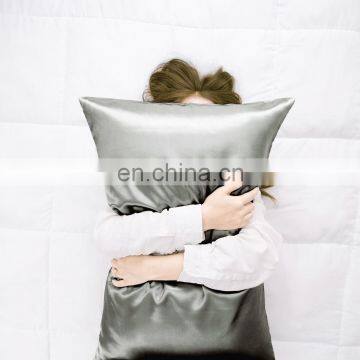 High Quality Fade Resistant Soft 100% Polyester Silky Smooth Queen Satin Pillowcase photo-2