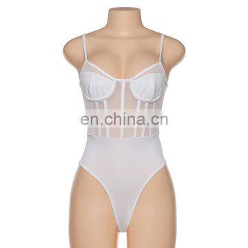 Women's Sleeveless Scoop Neck Strappy Backless Vintage Bodysuit photo-5