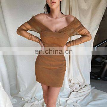 LAITE D2184 Ins Hot Sales Off-shoulder Sexy Women Dresses Ladies Fashion Bodycon Casual Dresses photo-4