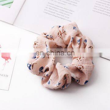 Vintage Hair Scrunchies Lady Crinkle Chiffon Scrunchie Women Flower Elastic Hair Bands Girls Headwear Floral Rubber Hair Tie