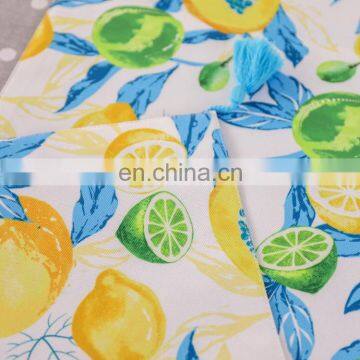 Modern Digital Print Yellow Lemon Fruit Polyester Table Runner for Dining/decoration photo-5