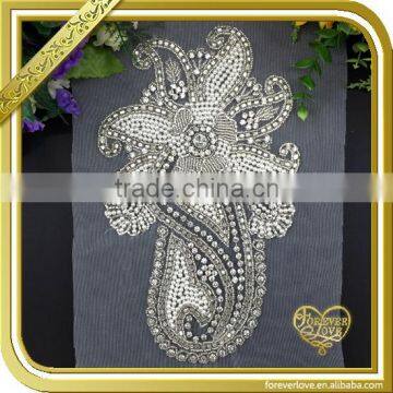 Perfect handmade beaded pearl appliques trim sewing rhinestone applique FHA-033