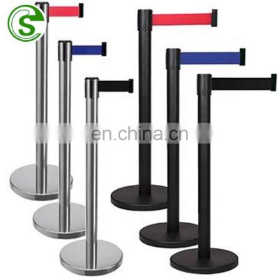 Airport Queue Pole Retractable Belt Barrier, Roadway Products Queue Barrier, Queue Stand