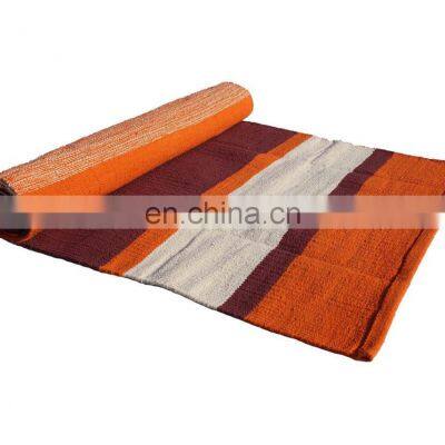 Hand made Private label custom size cotton yoga rug mat