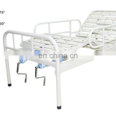 Multi-function Stainless Steel Headboard Elderly Care 2 Crank Manual Hospital Bed photo-3