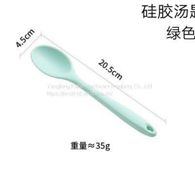 Silicone soup spoon non-stick cookware spoon food grade silicone soup spoon home hotel high temperature resistant soup spoon