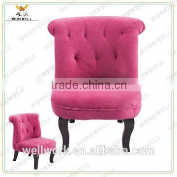 WorkWell Classic Velvet Fabric Children Chair With Wood Legs Kw-D4040-1 photo-2