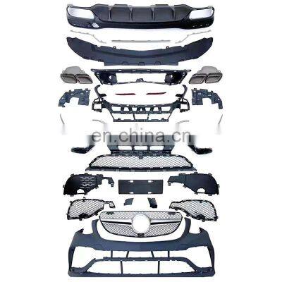 PP plastic Body kit for Mercedes benz GLE W166 change GLE63 AMG style include front bumper assembly grille rear lip tip exhaust