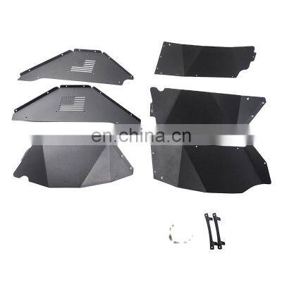 Black Aluminum Rear inner fender liner with light for Jeep wrangler JK 07+ fender flare parts