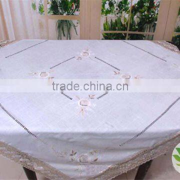 polyester/ cotton fancy wedding wholesale embroidery lace tablecloth