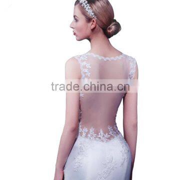 C71544A Sexy See Through Corset Transparent Alibaba Sleeveless Lace Wedding Dresses 2016 Mermaid