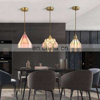 New Arrival Modern Minimalist Pendant Light Aisle Balcony Ceiling Light Brass And Glass Bedside Small Chandelier photo-3
