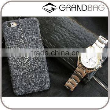 high quality luxury Exotic Genuine Real Stingray skin leather Phone Case Back Cover for Iphone 6s Plus for Apple phone