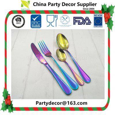 Food Safe Rose Gold Silver Coated Disposable Dinnerware Plastic Cutlery Tableware Set Party Table Decoration Plastic Cups Plate Forks Knives Spoons Napkins photo-4