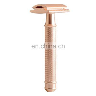 Hot Selling Private Label Body and Face Shave Rose Gold Double Edge Women Safety Shaving Razor photo-2