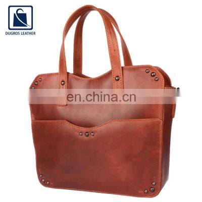 Best Quality Cotton Sheeting Lining Wholesale Fashion Style Unique Design Women Genuine Leather Satchel Bag Exporter
