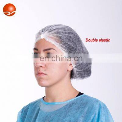 Non-woven PP/SMS Disposable Mob Cap Pleated Clip Cap Hair Head Cover With Elastic for Medical/Food/Beauty Industry photo-2