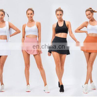 Hot Sexy Sportswear Back Pocket Tennis Skirt With Shorts Active Sport Running Skorts Skirts With Ball Pockets Golf Yoga Clothing photo-3