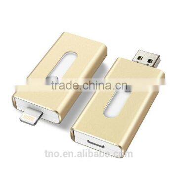 Gold OTG Usb flash drive metal 16g32g64g for Iphone for ipad mini stock