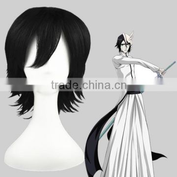 High Quality 35cm Short Black Straight Prince of tennis Wig Synthetic Anime Wig Cosplay Hair Wig