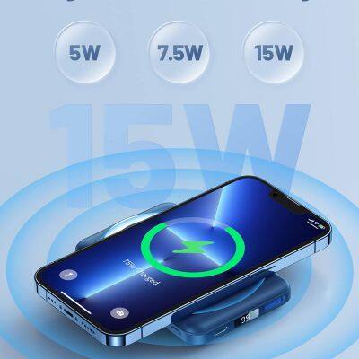 Wireless Power Bank 20000mah 10000mah Type C Portable Charger LED External Battery Charger Wireless Power Bank Fast Charging photo-5