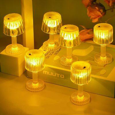 2 pcs/ pack LED Table Lamp Holiday Decoration Light Desk Lamps For Bedroom Bar Crystal Lighting Gift Decor Night Lights
