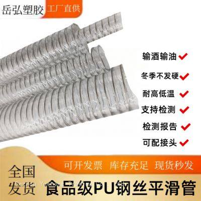 25mm 50mm 100mm Clear Steel Wire Reinforced Hose PU Steel braided hose pipe