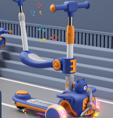 New Children's Scooter Folding Scooter Children Can Sit on it Folding Scooter Cartoon Windmill Airplane Skateboard（Wechat:13510231336） photo-4