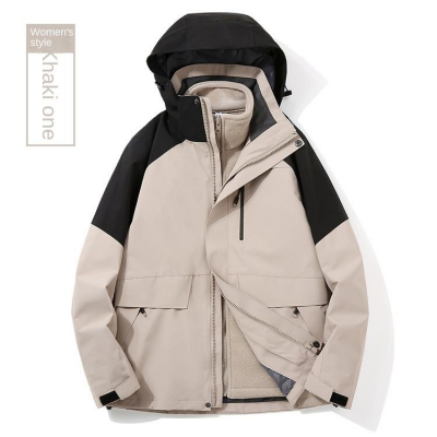 Outdoor Camping, Hiking, and Travel Two-piece Rechargeable Clothing - Stand up Zipper, Logo Printed Three in One Workwear Wholesale photo-3