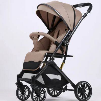2025 Linen Easy Carry Foldable Baby Stroller Push Two Way Baby Pram Stainless Steel Frame 0-3 Years Old photo-5