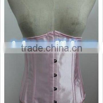 wholesale cheap pink satin Lace Up Top underbust Bustier Corset