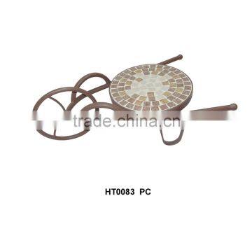 2015 hot sale mosaic trolley flower stand garden decoration