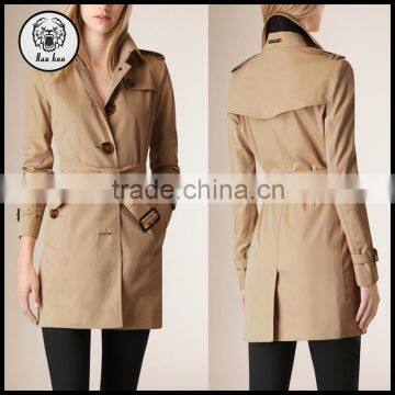 Women Coats Winter 2015 Long Trench Coat with WaistBelt