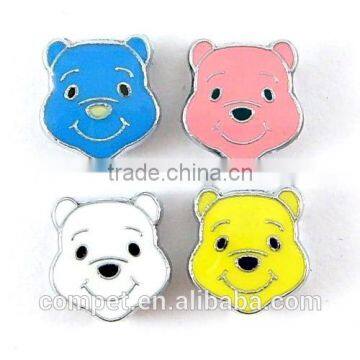 Head of Animal Cartoon Enamel Slide Charm 8mm inner Width Wholesale