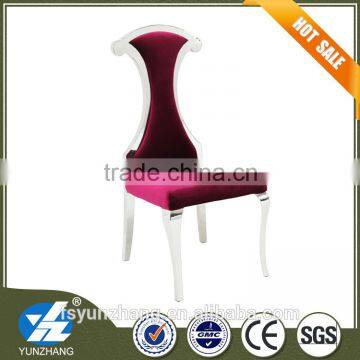 Stainless steel framework of modern velvet pu hotel dining chair sitting room