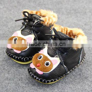2015 New Children Baby Winter Shoes Children Baby Toddler Soft Bottom Pure Handmade Leather Shoes