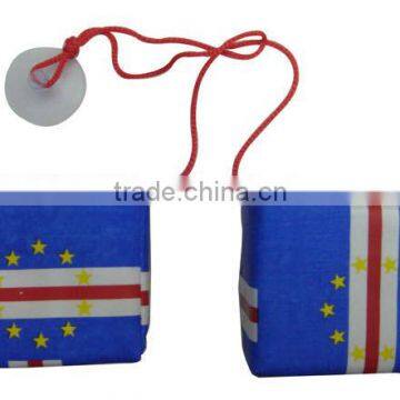 fabric country flag dice,fabric dice car hanger,promotional gift country falg souvenirs