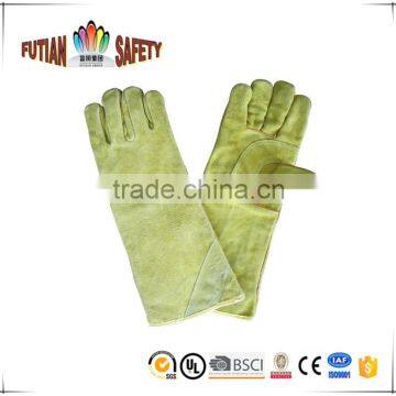 FTSAFETY Cow Split Full Palm Long Cuff Leather Glove With Reinforce Palm