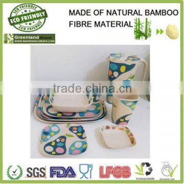 ebay new eco friendly printed square decal new safety bamboo fibre tableware dinner set