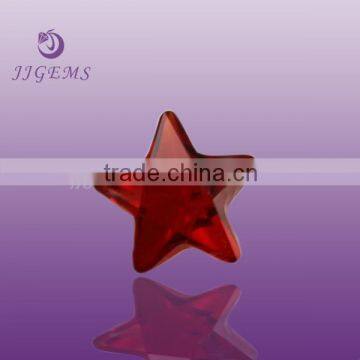 Star rough ruby gemstone/red star shaped glass stones