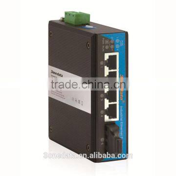 5-port Industrial Optical Fiber PoE Switch with 4 ports PoE