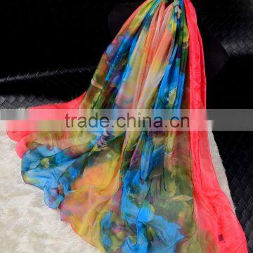 custom design digital printed polyester chiffon scarf ,imitated silk chiffon long scarves and shawls,chiffon georgette hijab