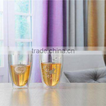 Clear Borosilicate Double Wall Glass Tea Cup