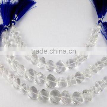 Natural Crystal Quartz Twisted Cushion Beads,Faceted Jewelry Making Beads,Clear Quartz Beads,8-13mm Beads,Finding Beads