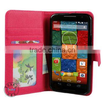 luxury folio leather case for moto x+1 cell phone case