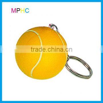 4cm PU foam Tennis Squeeze ball antistress ball keychain